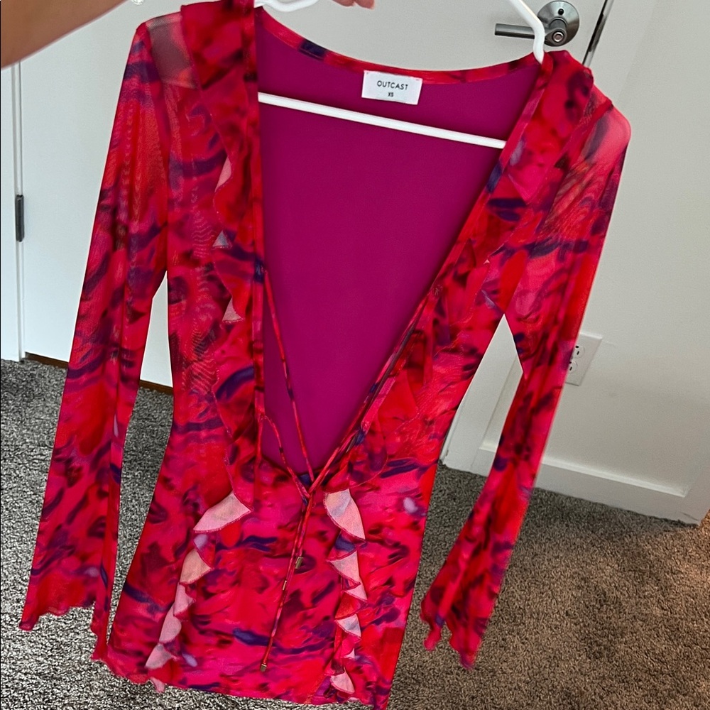 Outcast Red and Pink Mini Dress